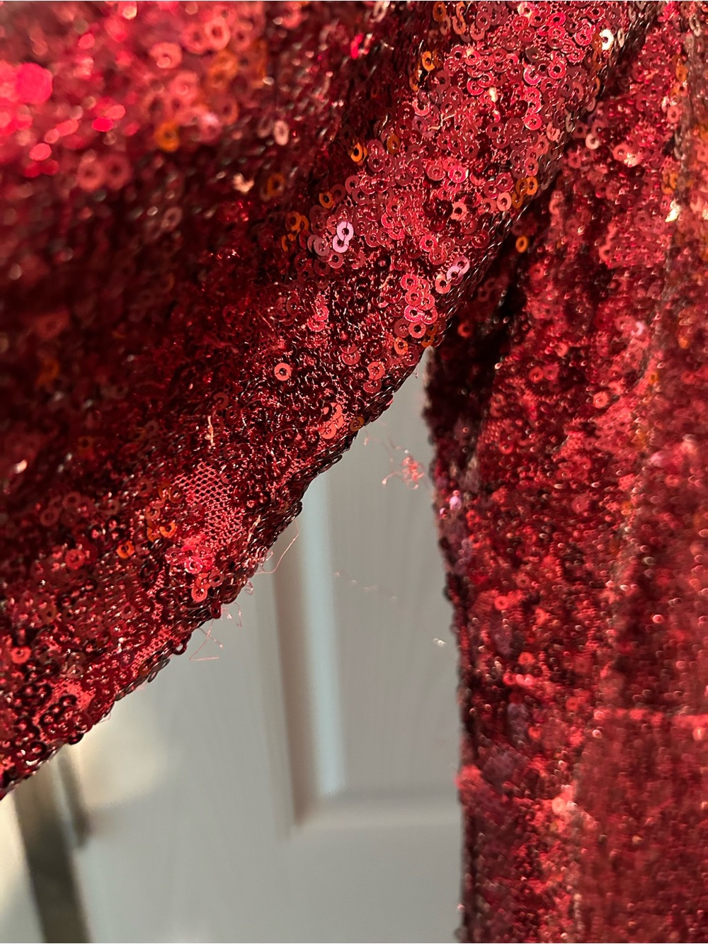 torrid Red Sequin Long Sleeve Fit-and-Flare Dress - Picture 3 of 8
